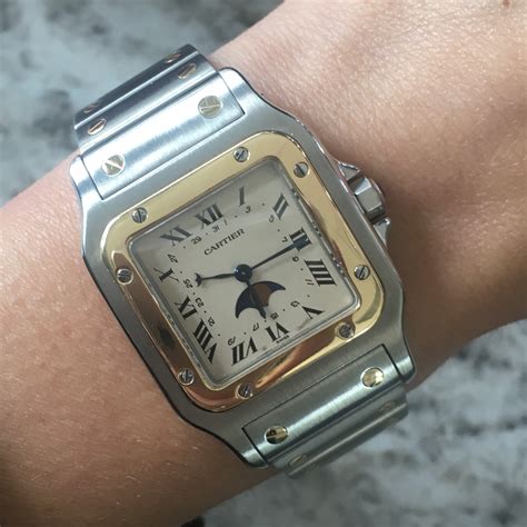 cartier two toned watch|cartier santos two tone medium.